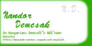 nandor demcsak business card